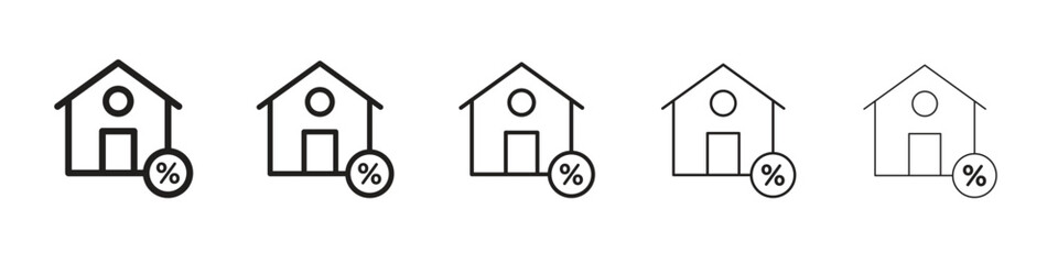 Mortgage rate icon vector Art line Illustrations collection