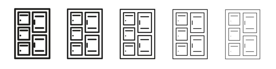 Lockers icon vector Art line Illustrations collection