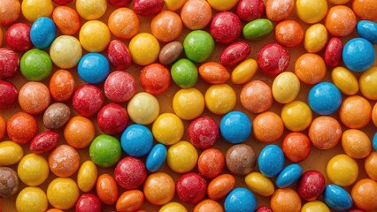 Close-up views of bright candy pieces - background
