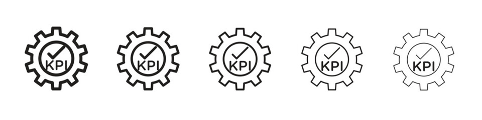 KPI icon vector Art line Illustrations collection