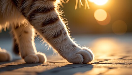 Delicate Cat Paw Ethereal Golden Light