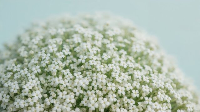 Close-up view of the lovely Lobularia maritima flower set against a smooth background