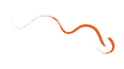 Wavy Orange Brush Stroke Arrow with Loop End Vector
