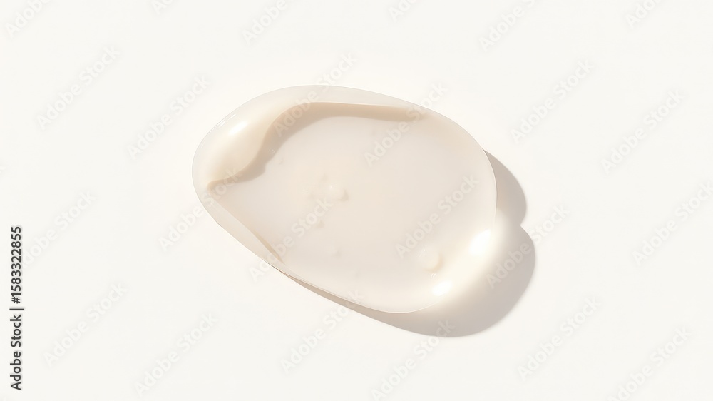 Poster luxurious creamy white balm swatch illuminated on a plain backdrop showing its smooth texture and su