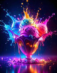 Vivid ice cream sundae
