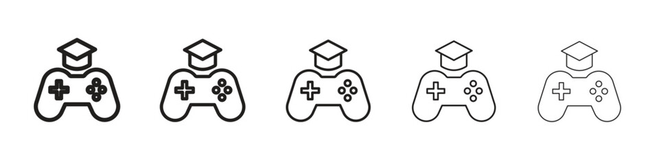 Game based learning icon vector Art line Illustrations collection