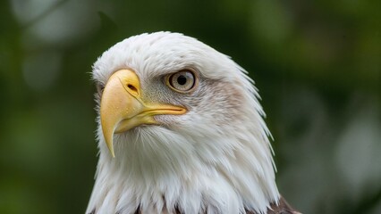 Fototapeta premium Close-up portrait of an eagle with an out-of-focus background