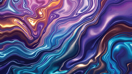 Obraz premium Abstract swirling liquid marble background with flowing colors of blue purple and gold.