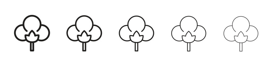 Cotton icon vector Art line Illustrations collection