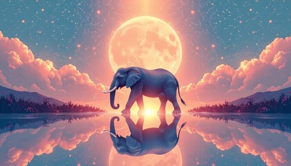 Majestic Elephant Reflection for World Elephant Day