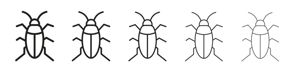 Cockroach icon vector Art line Illustrations collection