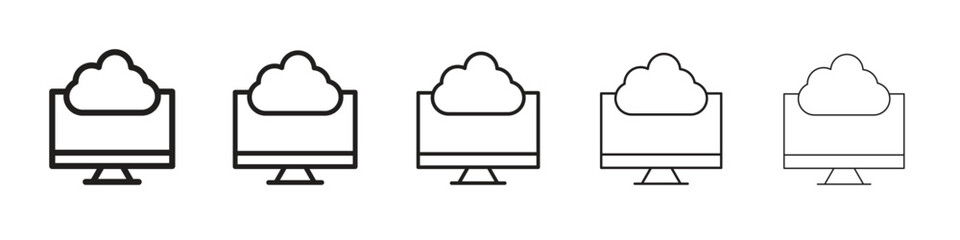Cloud computing icon vector Art line Illustrations collection