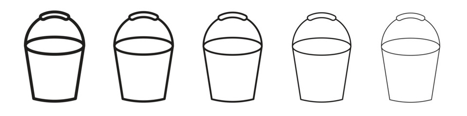 Bucket icon vector Art line Illustrations collection