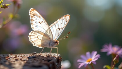 Delicate White Butterfly Prismatic Light