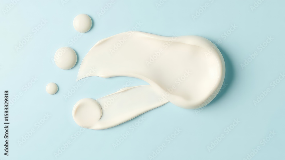 Poster smooth strokes of creamy substance on light background showcases product texture and consistency, pe