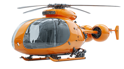 3D render of futuristic concept helicopter background isolated on a Transparent background, PNG file.