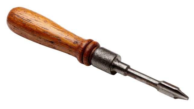 Adjustable hand reamer with wooden handle background isolated on a Transparent background, PNG file.