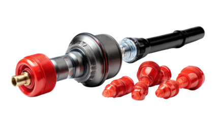 Air pump with nozzle attachments background isolated on a Transparent background, PNG file.
