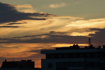 sunset over the city