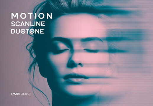 Motion Scanline Duotone Photo Effect