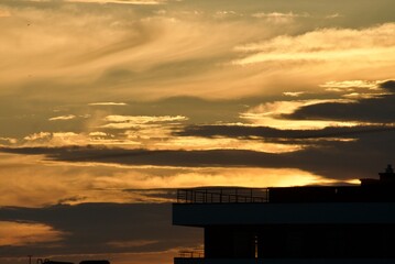 sunset over the city