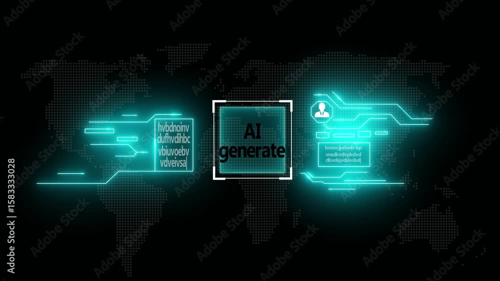Poster ai generate animation generate ai artificial intelligence icon symbol of generative button icon outl