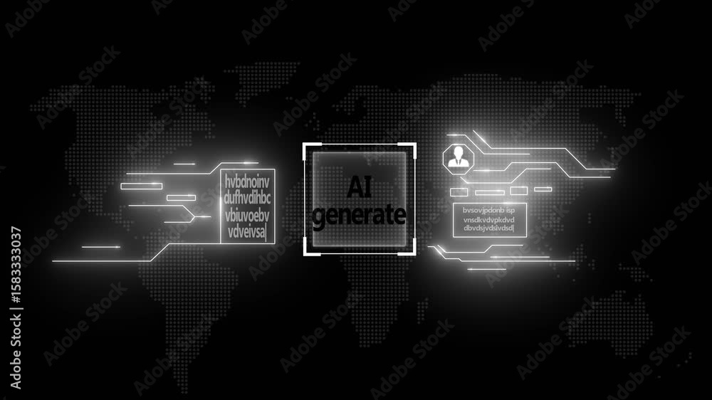 Poster ai generate animation generate ai artificial intelligence icon symbol of generative button icon outl