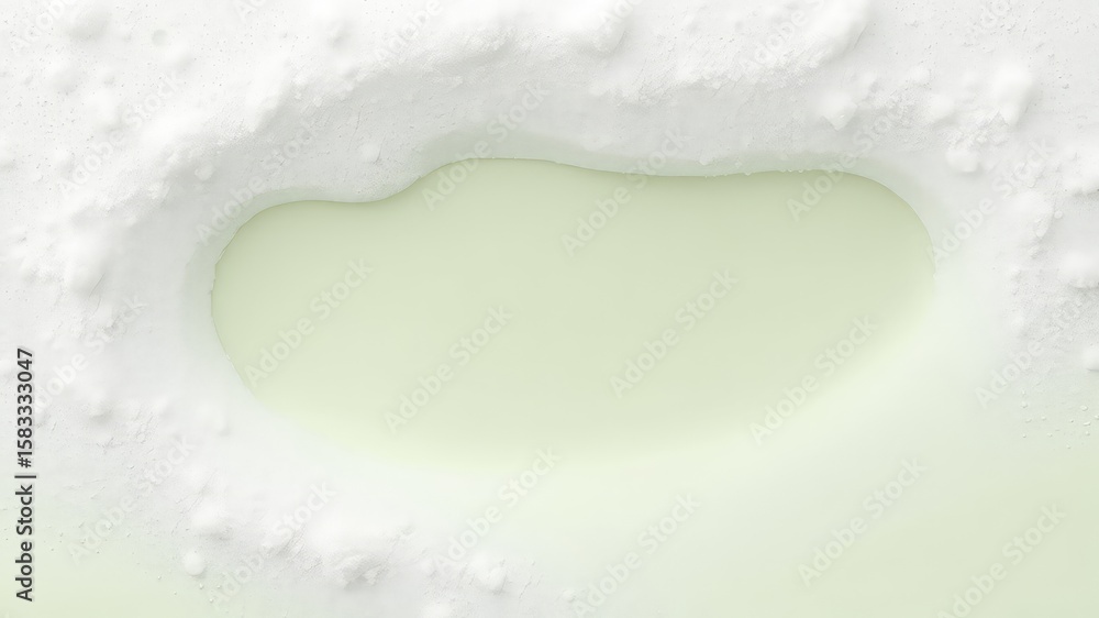Poster abstract representation of a fluid surface surrounded by a particulate substance with clean aestheti
