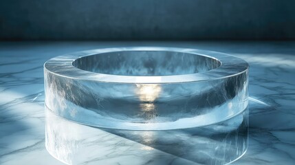 Water ring on marble with translucent outline light reflection and clean contrast ideal for interior imperfection or detail