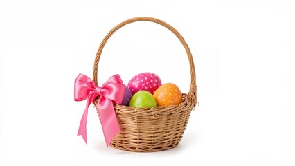 Single Easter egg basket displayed against a white backdrop