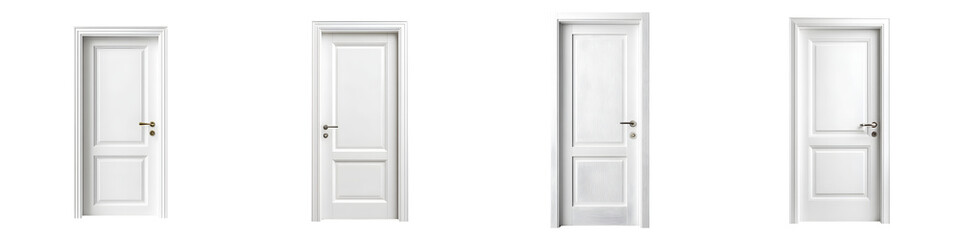 Naklejka premium White Interior Door Set: Modern Minimalist Design Elements