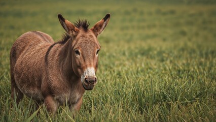 Fototapeta premium Donkey captured in a natural outdoor setting