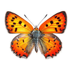 Naklejka premium Close-up of an orange and black butterfly with intricate details