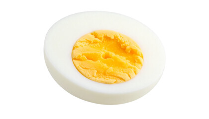 Soft-boiled egg with visible yolk on transparent background

