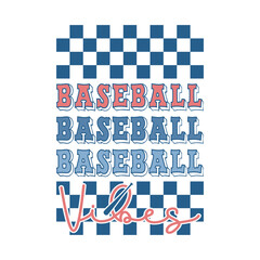 Baseball Vibes. Vintage Baseball Tee Logo Design. Retro Sports T-Shirt Graphic.