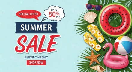 Summer sale special offer up to fifty percent off limited time