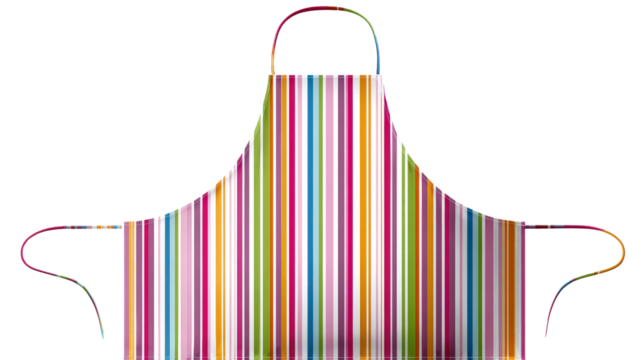 Apron with colorful stripes background isolated on a Transparent background, PNG file.