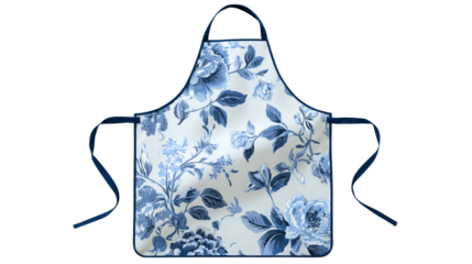 Apron with floral pattern background isolated on a Transparent background, PNG file.