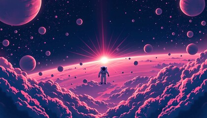 Fototapeta premium Astronaut Cosmic Business Dreamscape