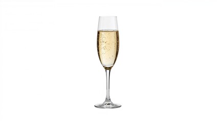 Isolated clear champagne cup on white with clipping path.