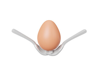 Concept of world Easter celebration or international egg day. World egg day. Food day icon isolated on transparent background. Design for poster, banner, advertising, greeting card. 3d rendering