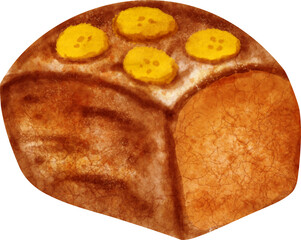 watercolor banana bread