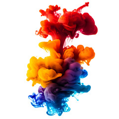 Vibrant Ink Explosions Colorful Abstract Art On Transparent Background