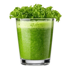 Green Smoothie Refreshment: A vibrant, healthy green smoothie, a testament to freshness, crowned with leafy greens, promises a nourishing and invigorating experience.