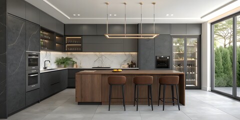 Interior of a modern kitchen in a luxury house
