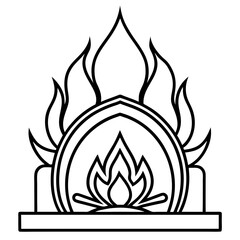 Cozy Hearth Minimalist Line Illustration