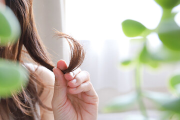 髪の毛先　ダメージヘア © webbiz