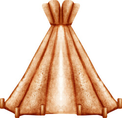 watercolor ancient tent