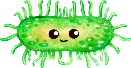 watercolor cute cell character