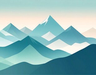 Layered Peaks: Stylized Alpine Scenery for Digital Art